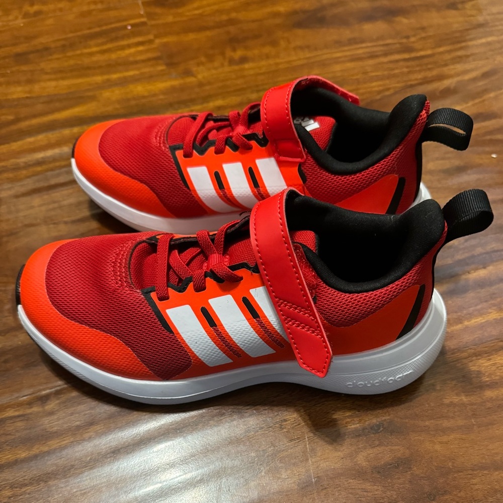 Kids red Adidas size 1.5. Never worn